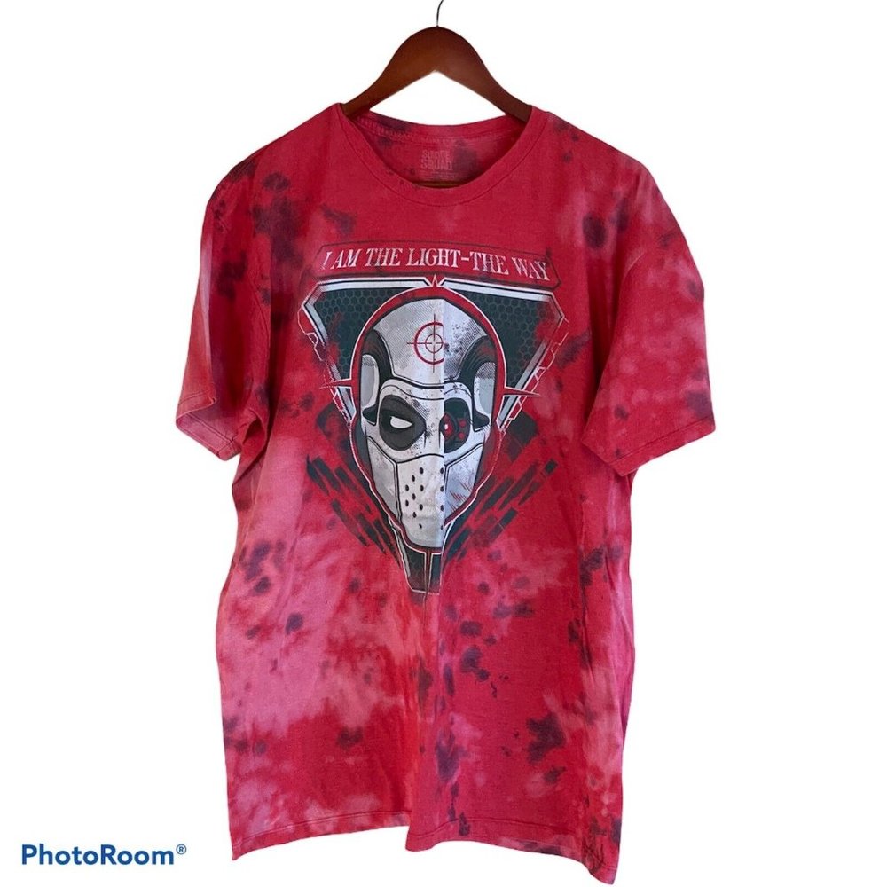 Suicide Squad Red Tie-Dye S/S T-Shirt Men XL I Am The Light The Way Dead Shot